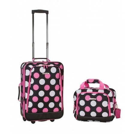 Fox Luggage Rockland 2 Pc Multi Pink Dot Luggage Set F102-MULPINKDOT